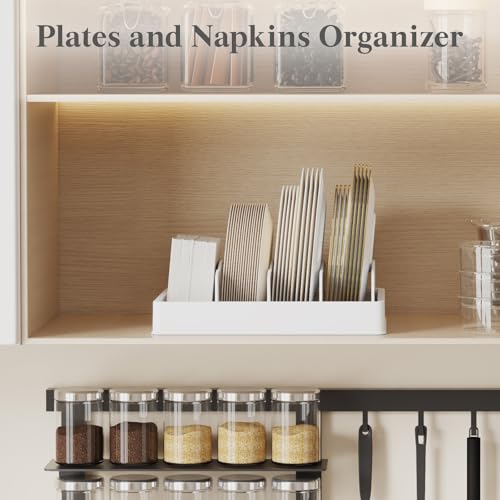 Lifewit Kitchen Cabinet Organizer for Food Contanier Lid, Lid Holder with 6 Adjustable Dividers & 7 Sections for Pantry Organizers and Storage, Home Drawer Organization, Large, 13" x 10" - My Kitchen Products
