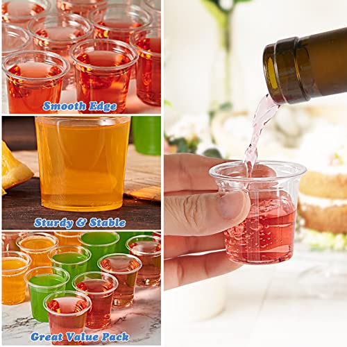 Lilymicky 1000 PACK 1 oz Plastic Shot Glasses, 1 Ounce Clear Disposable Party Cups for Vodka, Whiskey, Tequila, Mini Plastic Containers for Sauce, and Sample Tasting - My Kitchen Products