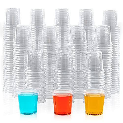 Lilymicky 1000 PACK 1 oz Plastic Shot Glasses, 1 Ounce Clear Disposable Party Cups for Vodka, Whiskey