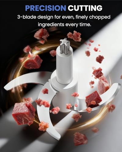 LINKChef Food Processor, 6 Cup Mini Food Chopper, 250W Electric Meat Grinder with Stainless Steel Blades, 1.5L Compact Kitchen Processor for Meat, Vegetables, Onion, Garlic & Baby Food - My Kitchen Products