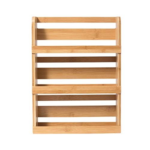 Lipper International 8840 Bamboo 3-Tier Spice Rack, 2.75-inch Depth Accommodates many Types of Spice Jars - My Kitchen Products