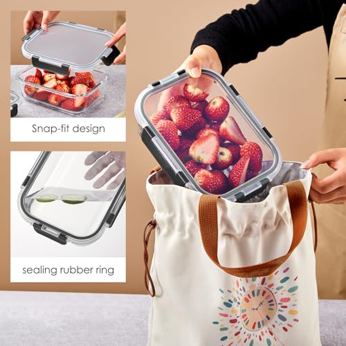 Liuruiyu 10 Pack Glass Food Storage Containers with Lids, Meal Prep Containers, Airtight Bento Boxes with Leak Proof Locking for Microwave, Oven, Freezer and Dishwasher, BPA Free - My Kitchen Products