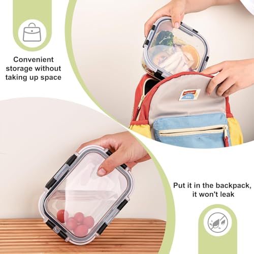 Liuruiyu 8 Pack Glass Food Storage Containers with Lids, Meal Prep Containers, Airtight Bento Boxes with Leak Proof Locking for Microwave, Oven, Freezer and Dishwasher, BPA Free - My Kitchen Products
