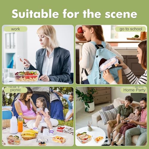 Liuruiyu 8 Pack Glass Food Storage Containers with Lids, Meal Prep Containers, Airtight Bento Boxes with Leak Proof Locking for Microwave, Oven, Freezer and Dishwasher, BPA Free - My Kitchen Products