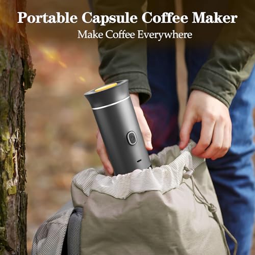 Lmozim Portable Espresso Maker, Travel Coffee Maker for camping, Portable Espresso Machine with USB-C, 3-in-1 Small Espresso Machine with Ground Coffee & Capsules (NS＆DG) for RV, Hiking (Grey) - My Kitchen Products