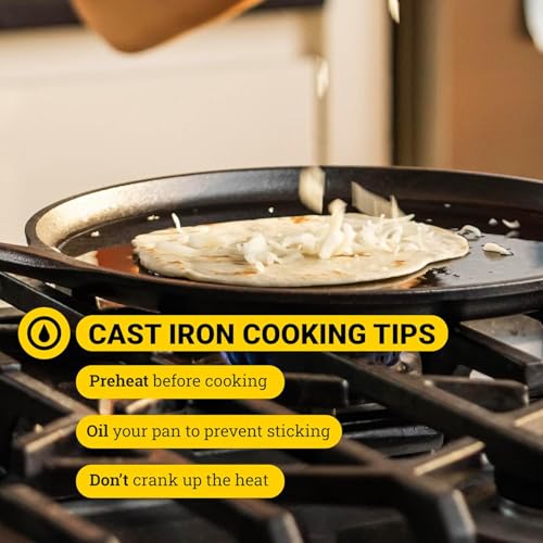 Lodge Round Seasoned Cast Iron Griddle 10.5 Inches - Round-Shaped, Pre-Seasoned Iron Griddle Pan - Non-Toxic, PFAS-Free Cookware - Compatible with Stovetop, Oven, Grill, or Campfire - My Kitchen Products