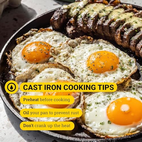 Lodge Round Seasoned Cast Iron Griddle 10.5 Inches - Round-Shaped, Pre-Seasoned Iron Griddle Pan - Non-Toxic, PFAS-Free Cookware - Compatible with Stovetop, Oven, Grill, or Campfire - My Kitchen Products