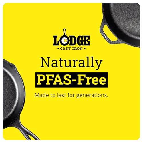 Lodge Seasoned Cast Iron Skillet 10.25 Inches - PFAS-Free, Non-Toxic Cookware - Use with an Oven, Stove, Grill, or Campfire - Naturally Non-Stick & Oven Safe - My Kitchen Products
