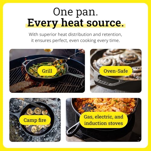 Lodge Seasoned Cast Iron Skillet 10.25 Inches - PFAS-Free, Non-Toxic Cookware - Use with an Oven, Stove, Grill, or Campfire - Naturally Non-Stick & Oven Safe - My Kitchen Products