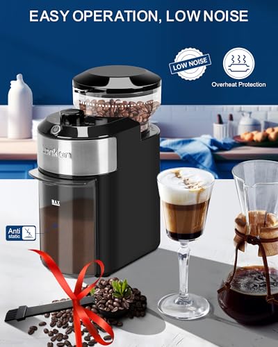 Lonkion Burr Coffee Grinder Electric - Adjustable Burr Grinder with 28 Precise Grind Settings for 12 Cups - Coffee Grinders for Home Use - Professional Coffee Bean Grinder - Stainless Steel - My Kitchen Products
