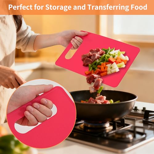 Luckyiren Plastic Cutting Board Set, 3 Pack Small Chopping Boards for Kitchen, BPA-Free, Dishwasher Safe, Color Coded Boards Pads for Meat Vegetable Fruit, Easy Grip Handle, Non-Slip, Space Saving - My Kitchen Products
