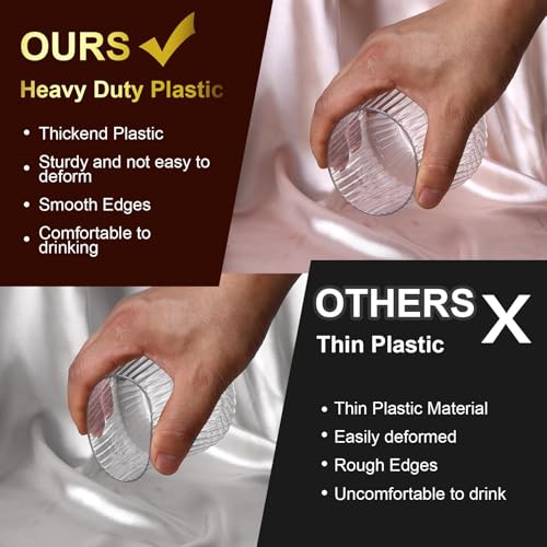 Lueumxc 40 Pack Plastic Ribbed Wine Glasses, 14Oz Origami Disposable Wine Glasses Unbreakable Clear Plastic Cocktail Glasses Recyclable Shatterproof Reusable Wine Cups (14oz 40pack) - My Kitchen Products