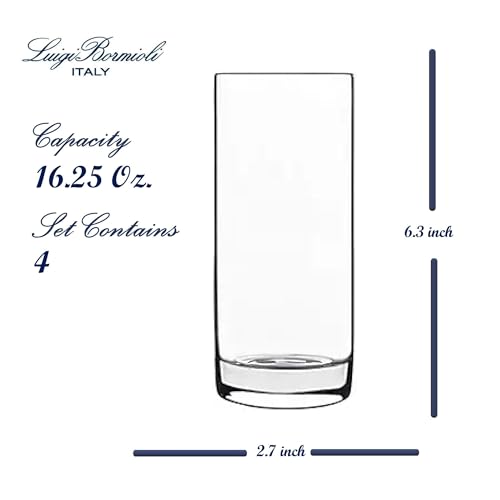 Luigi Bormioli Classico Highball Glasses - Clear, Set of 4 - My Kitchen Products
