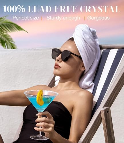 LUNA & MANTHA Martini Glasses, Martini Cocktail Glasses for Margarita, Manhattan, Cosmopolitan, Espresso, Home Bar, Evening Parties, Birthdays, Housewarming Gift,Set of 4-9oz - My Kitchen Products
