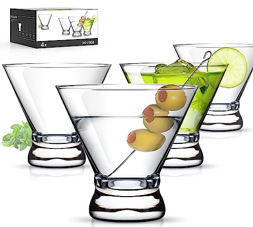 LUNA & MANTHA Martini Glasses, Martini Cocktail Glasses for Margarita, Manhattan, Cosmopolitan, Espresso, Home