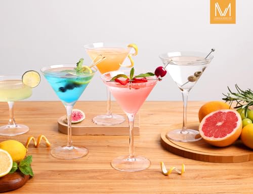 LUNA & MANTHA Martini Glasses, Martini Cocktail Glasses for Margarita, Manhattan, Cosmopolitan, Espresso, Home Bar, Evening Parties, Birthdays, Housewarming Gift,Set of 4-9oz - My Kitchen Products