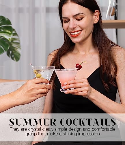 LUNA & MANTHA Martini Glasses, Martini Cocktail Glasses for Margarita, Manhattan, Cosmopolitan, Espresso, Home Bar, Evening Parties, Birthdays, Housewarming Gift,Set of 6-8oz - My Kitchen Products
