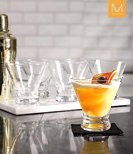 LUNA & MANTHA Martini Glasses, Martini Cocktail Glasses for Margarita, Manhattan, Cosmopolitan, Espresso, Home Bar, Evening Parties, Birthdays, Housewarming Gift,Set of 6-8oz - My Kitchen Products