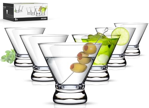 LUNA & MANTHA Martini Glasses, Martini Cocktail Glasses for Margarita, Manhattan, Cosmopolitan, Espresso, Home