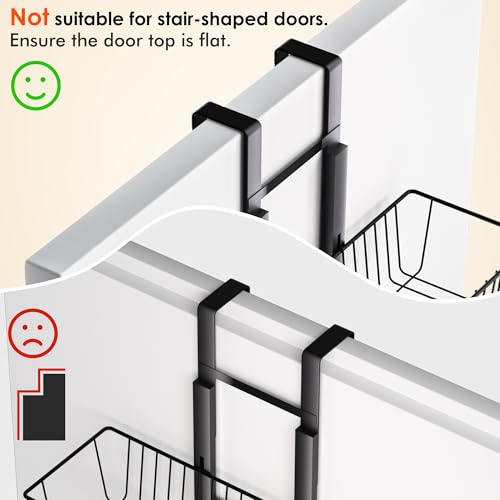 LUXEAR Over the Door Pantry Organizer, 6-Tier Adjustable Over the Door Hanging Spice Rack, No-Assembly Foldable Metal Over the Door Organizer for Kitchen, Home, Laundry Room, Bathroom - My Kitchen Products