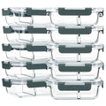 M MCIRCO 10-Pack,30 Oz Glass Meal Prep Containers 2 Compartments Airtight Lunch Bento Boxes with Lids, Glass Food Storage Containers, Microwave, Oven, Freezer, Dishwasher - My Kitchen Products