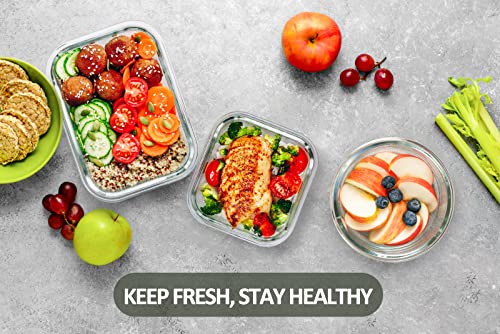 M MCIRCO 24-Piece Glass Food Storage Containers with Upgraded Snap Locking Lids,Glass Meal Prep Containers Set - Airtight Lunch Containers, Microwave, Oven, Freezer and Dishwasher - My Kitchen Products