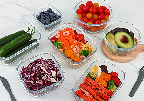 M MCIRCO 24-Piece Glass Food Storage Containers with Upgraded Snap Locking Lids,Glass Meal Prep Containers Set - Airtight Lunch Containers, Microwave, Oven, Freezer and Dishwasher - My Kitchen Products