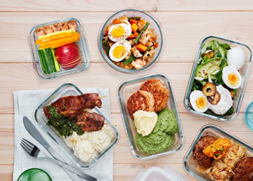 M MCIRCO 30 Pieces Glass Food Storage Containers with Snap Locking Lids,Glass Meal Prep Containers Set - Airtight Lunch Containers, Microwave, Oven, Freezer and Dishwasher - My Kitchen Products
