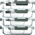 M MCIRCO [8-Pack,30 oz] Glass Meal Prep Containers,Glass Food Storage Containers,Airtight lunch Containers with Lids, Microwave, Oven, Freezer and Dishwasher - My Kitchen Products
