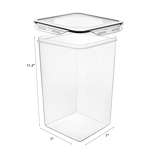 M MCIRCO Extra Large 7qt / 6.5L/220oz Tall Food Storage Containers, WIDE & DEEP, 4-Piece Plastic Airtight Kitchen Pantry Storage Containers for Flour, Sugar, with 4 Measuring Cups,20 Labels - My Kitchen Products