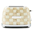 MACKENZIE-CHILDS 2-Slice Toaster, Decorative Toaster for Kitchen, Brown-and-White Mocha Check - My Kitchen Products