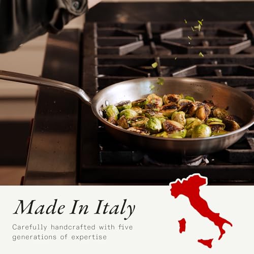 Made In Cookware - 10 Piece Stainless Steel Pot and Pan Set - 5 Ply Clad - Includes Stainless Steel Frying Pans, Saucepans, Saucier and Stock Pot W/Lid - Professional Cookware - Crafted in Italy - My Kitchen Products