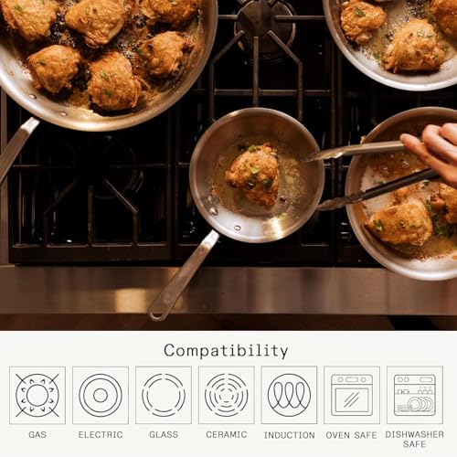 Made In Cookware - 3-Piece (Includes 8",10",12") Stainless Frying Pan Set - 5 Ply Stainless Clad - Professional Cookware - Crafted in Italy - Induction Compatible - My Kitchen Products