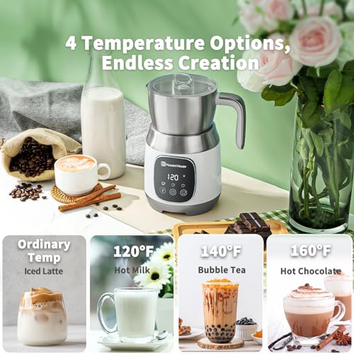 Maestri House Milk Frother, Variable Temp and Froth Thickness DualFro 600 Milk Frother Steamer, 21OZ Smart Touch Control Milk Warmer, Dishwasher Safe, Memory Function for Latte&Hot Chocolate (White) - My Kitchen Products