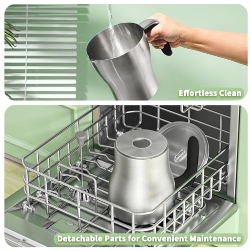 Maestri House Milk Frother, Variable Temp and Froth Thickness DualFro 600 Milk Frother Steamer, 21OZ Smart Touch Control Milk Warmer, Dishwasher Safe, Memory Function for Latte&Hot Chocolate (Black) - My Kitchen Products