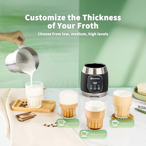 Maestri House Milk Frother, Variable Temp and Froth Thickness DualFro 600 Milk Frother Steamer, 21OZ Smart Touch Control Milk Warmer, Dishwasher Safe, Memory Function for Latte&Hot Chocolate (Black) - My Kitchen Products