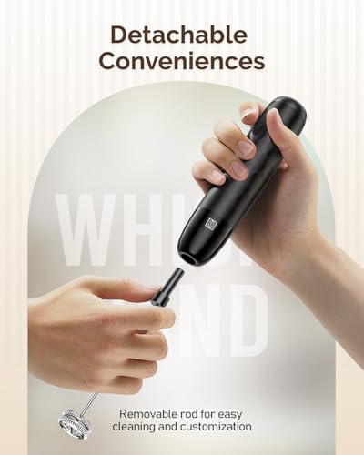 Maestri House Rechargeable Milk Frother, LunaFro Mini Handheld Electric Foam Maker Detachable Stainless Steel Whisk Drink Mixer Foamer Mini Blender for Matcha, Lattes, Cappuccino, No Stand - My Kitchen Products