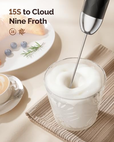 Maestri House Rechargeable Milk Frother with Stepless Speed Control, LunaFro 2.0 Handheld Electric Foam Maker Waterproof Drink Mixer Foamer for Lattes, Cappuccino - My Kitchen Products