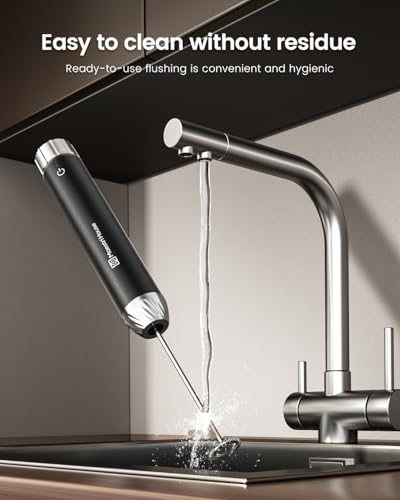 Maestri House Rechargeable Milk Frother with Stepless Speed Control, LunaFro Max Handheld Electric Foam Maker Waterproof Drink Mixer Foamer with Stand & Detachable Whisks for Lattes, Cappuccino - My Kitchen Products