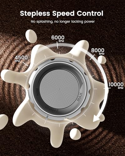 Maestri House Rechargeable Milk Frother with Stepless Speed Control, LunaFro Max Handheld Electric Foam Maker Waterproof Drink Mixer Foamer with Stand & Detachable Whisks for Lattes, Cappuccino - My Kitchen Products