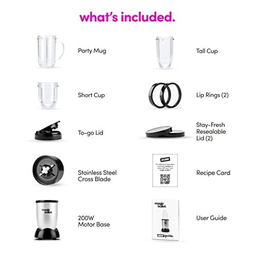 Magic Bullet Blender, Small, Silver, 11 Piece Set - My Kitchen Products