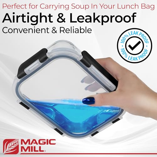 Magic Mill Premium Borosilicate Glass Food Storage Containers with lids Set | 24pc Sets with 12 Bowls & 12 Airtight Locking Lids for Lunch & Meal Prep, Safe for Oven, Freezer, Dishwasher, BPA-Free - My Kitchen Products
