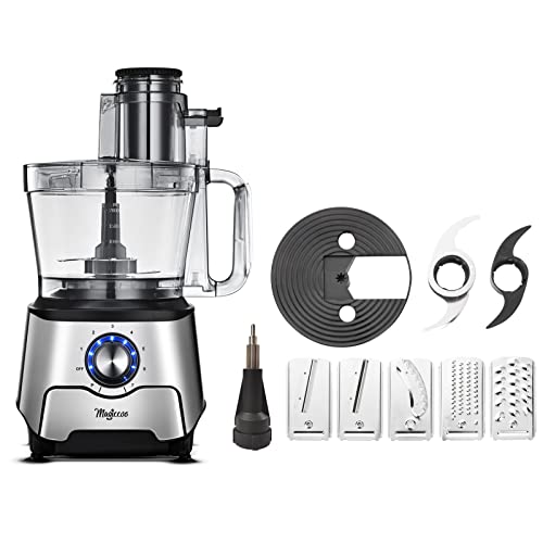 Magiccos 14 Cup Food Processor - 1000W Motor, Storage Drawer for Blades, 7 Speeds, XL Bowl & Large Feed Chute, French Fry Cutter, Chop Slice Shred & Mix for Vegetables, Cheese & Meat, Family Meals - My Kitchen Products
