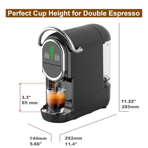 Magician1 Mini Espresso Machine for Nespresso Original, Dolce Gusto, Lavazza Blue, ESE Pods, 19-Bar Coffee Machine for Ground Coffee, Coffee Maker with adjustable Temp & Cup Size, 21oz Reservoir - My Kitchen Products
