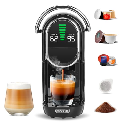 Magician1 Mini Espresso Machine for Nespresso Original, Dolce Gusto, Lavazza Blue, ESE Pods, 19-Bar Coffee Machine for Ground Coffee, Coffee Maker with adjustable Temp & Cup Size, 21oz Reservoir - My Kitchen Products