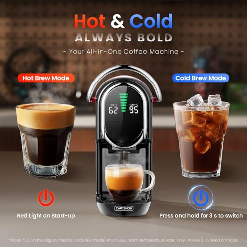 Magician1 Mini Espresso Machine for Nespresso Original, Dolce Gusto, Lavazza Blue, ESE Pods, 19-Bar Coffee Machine for Ground Coffee, Coffee Maker with adjustable Temp & Cup Size, 21oz Reservoir - My Kitchen Products