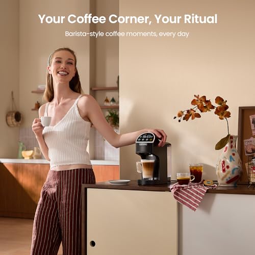 Magician2 Mini Coffee Maker compatible with Keurig K Cup, Nespresso Original, Dolce Gusto, ESE Pods | LED Touchscreen, Customizable Brewing, 20 Bar, 42 oz | Espresso Coffee Machine for Home & Office - My Kitchen Products
