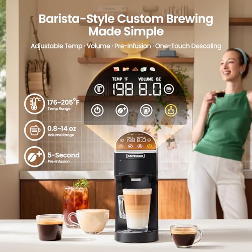 Magician2 Mini Coffee Maker compatible with Keurig K Cup, Nespresso Original, Dolce Gusto, ESE Pods | LED Touchscreen, Customizable Brewing, 20 Bar, 42 oz | Espresso Coffee Machine for Home & Office - My Kitchen Products