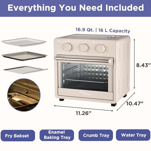 Magnavox Home, 16.5 qt Air Fryer Oven, With Steam Infusion, Oat - My Kitchen Products