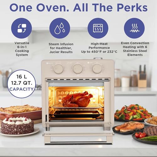 Magnavox Home, 16.5 qt Air Fryer Oven, With Steam Infusion, Oat - My Kitchen Products